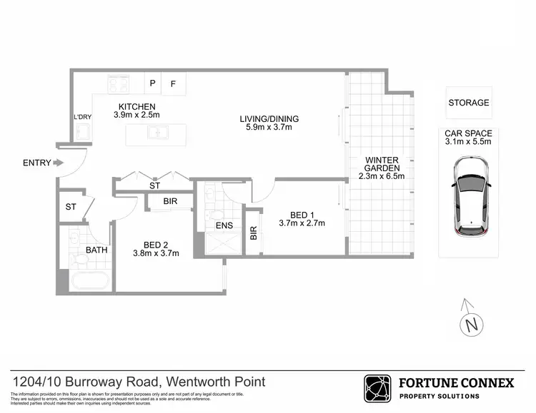 Floorplan of Homely apartment listing, 1204/10 Burroway Road, Wentworth Point NSW 2127