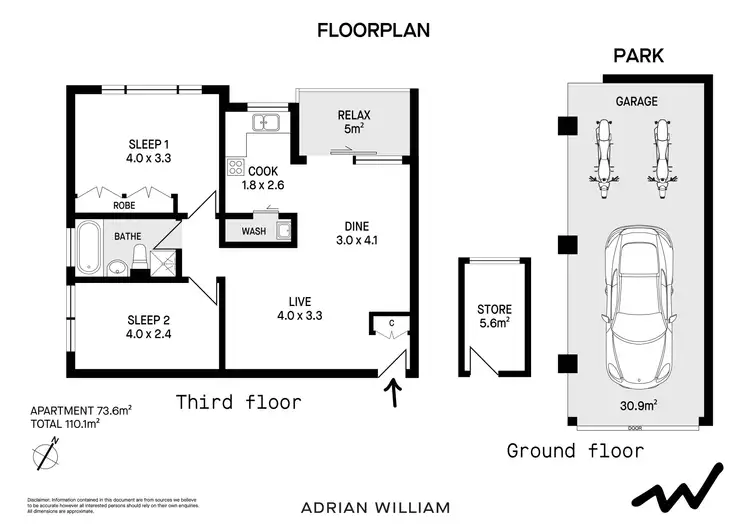 Floorplan of Homely apartment listing, 6/19-23 Stewart Street, Glebe NSW 2037