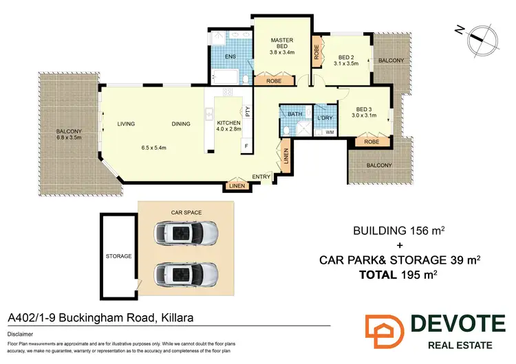 Floorplan of Homely apartment listing, Penthouse/A402/1-9 Buckingham Road, Killara NSW 2071