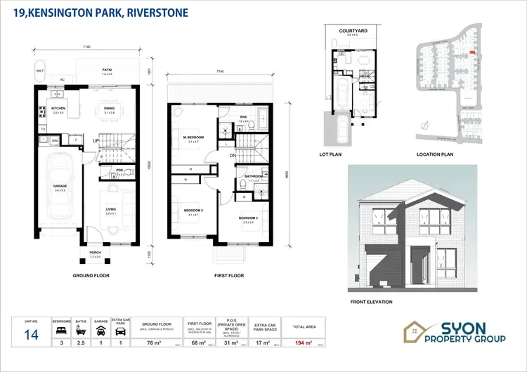 Floorplan of Homely townhouse listing, 14/19 Kensington Park Road, Riverstone NSW 2765