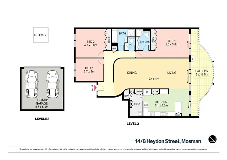 Floorplan of Homely apartment listing, 14/8 Heydon Street, Mosman NSW 2088