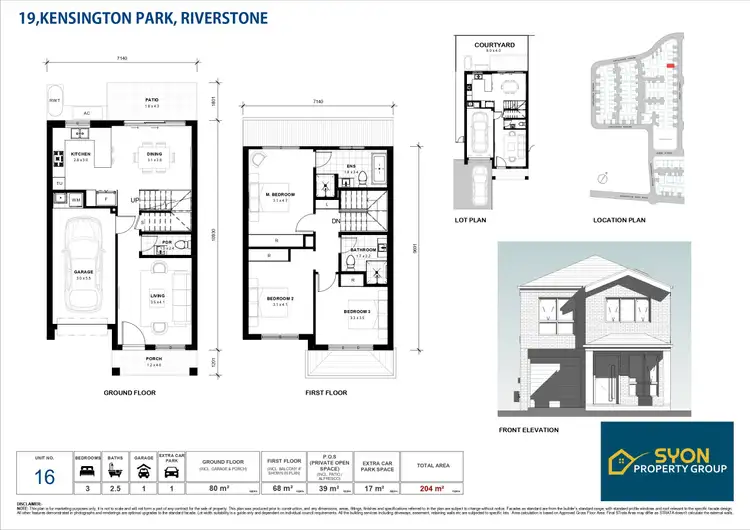 Floorplan of Homely townhouse listing, 16/19 Kensington Park Road, Riverstone NSW 2765