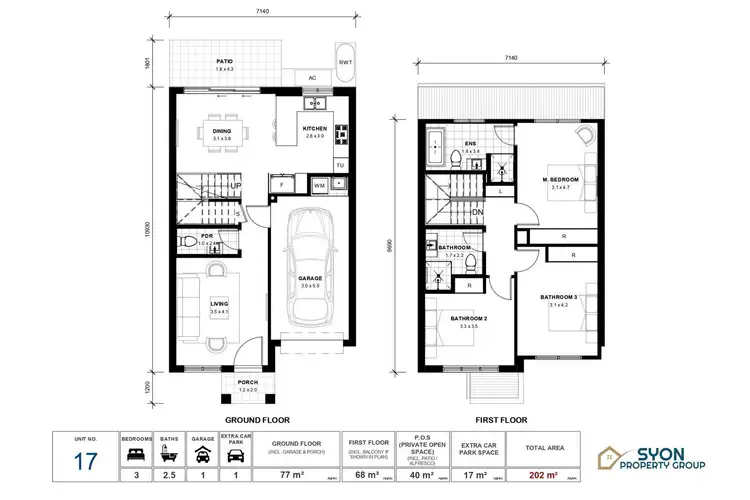 Floorplan of Homely townhouse listing, 17/19 Kensington Park Road, Riverstone NSW 2765