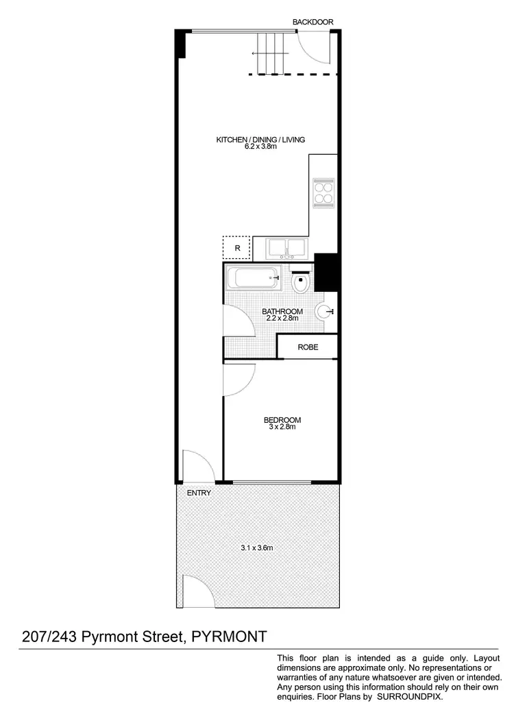 Floorplan of Homely apartment listing, 207/243 Pyrmont Street, Pyrmont NSW 2009