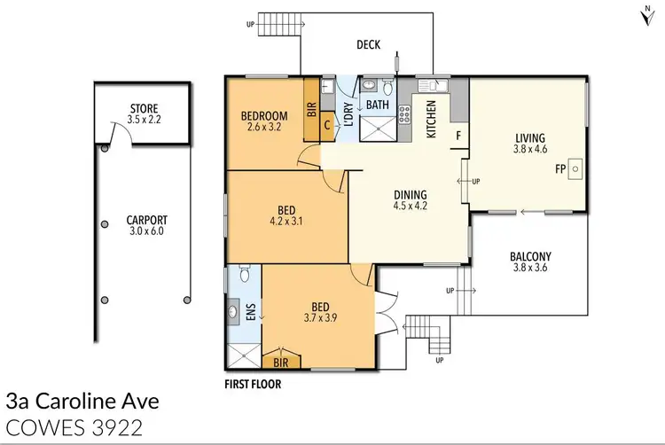 Floorplan of Homely house listing, 3A Caroline Avenue, Cowes VIC 3922