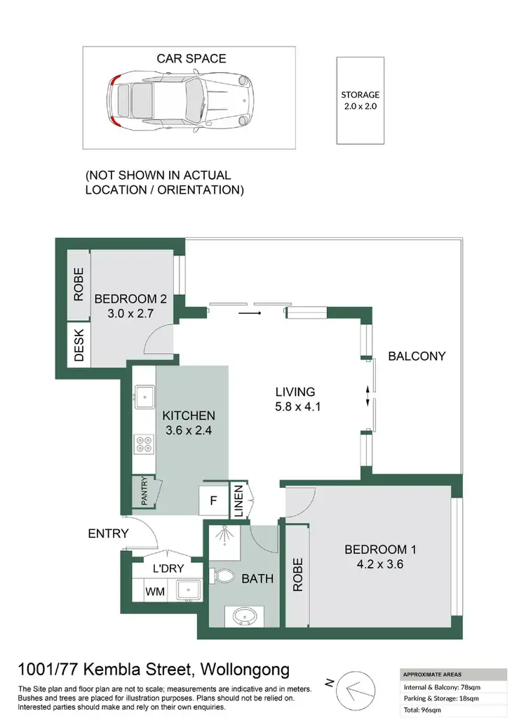 Floorplan of Homely apartment listing, 1001/71-77 Kembla Street, Wollongong NSW 2500