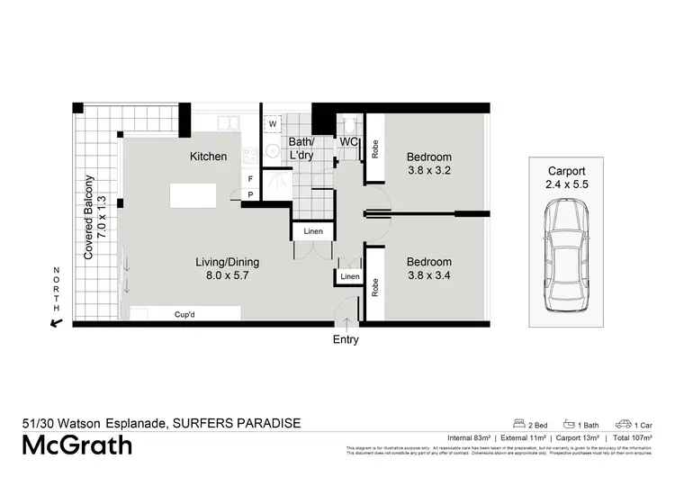 Floorplan of Homely unit listing, 51/30 Watson Esplanade, Surfers Paradise QLD 4217