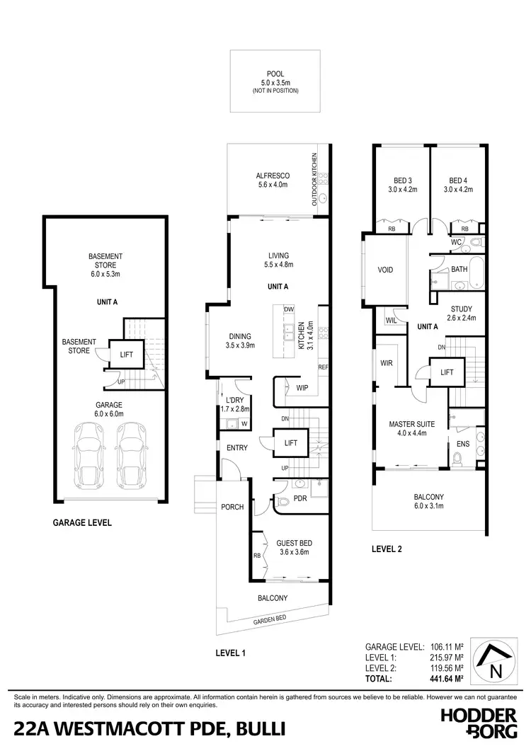Floorplan of Homely semi-detached listing, 22a Westmacott Parade, Bulli NSW 2516