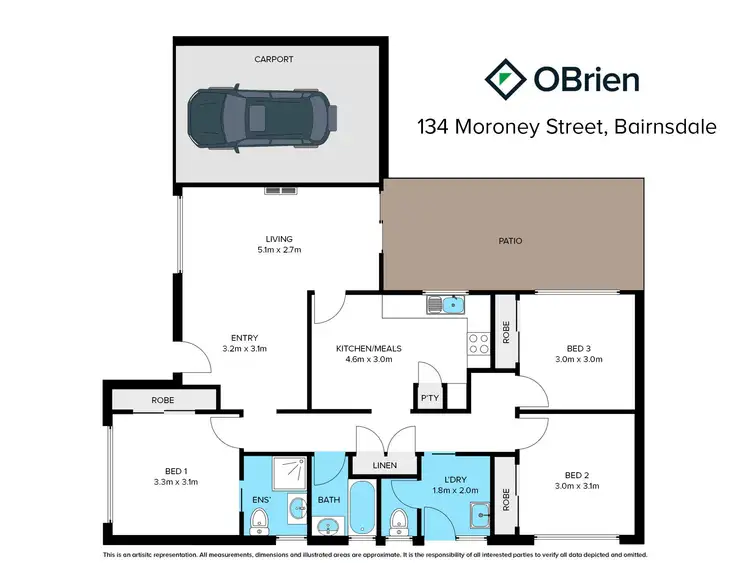 Floorplan of Homely house listing, 134 Moroney Street, Bairnsdale VIC 3875