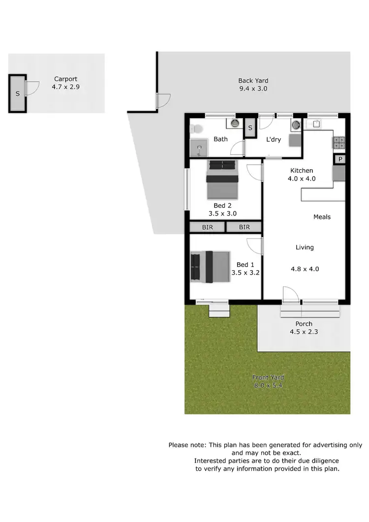 Floorplan of Homely unit listing, 1/1 Skipton Court, Wodonga VIC 3690