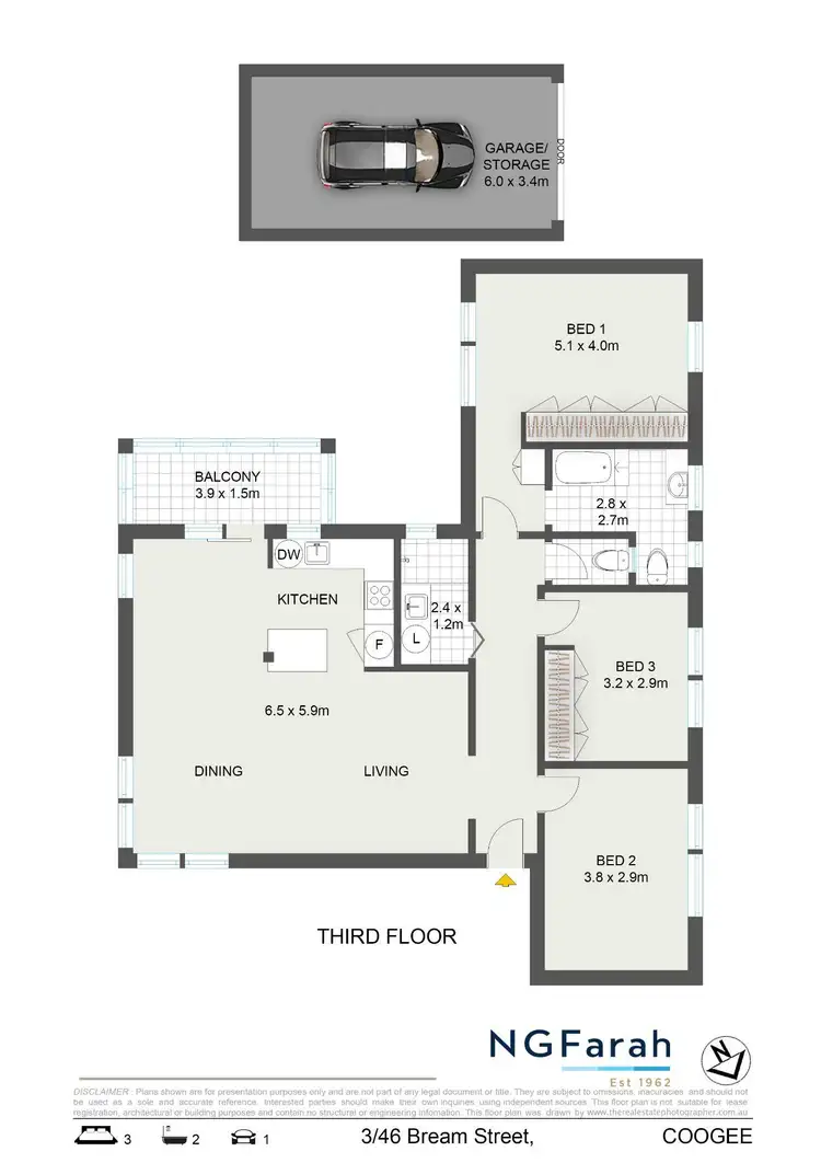Floorplan of Homely apartment listing, 3/46 Bream Street, Coogee NSW 2034