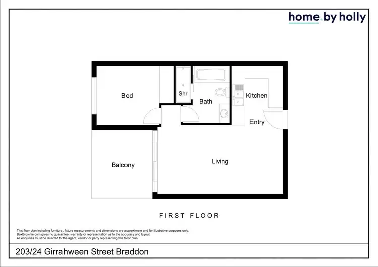 Floorplan of Homely apartment listing, 203/24 Girrahween Street, Braddon ACT 2612