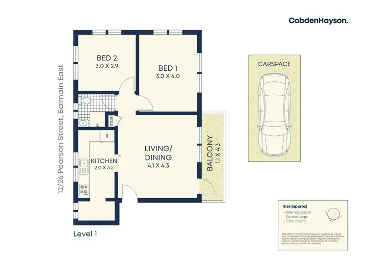 Floorplan of Homely apartment listing, 12/26 Pearson Street, Balmain East NSW 2041