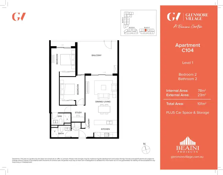 Floorplan of Homely apartment listing, B307/90-98 Glenmore Ridge Drive, Glenmore Park NSW 2745
