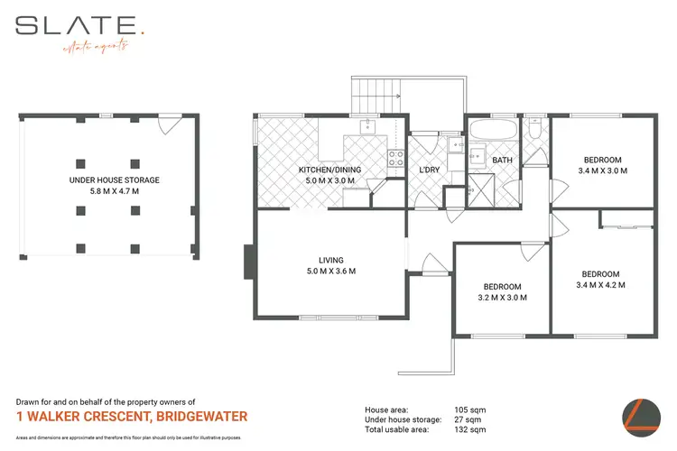 Floorplan of Homely house listing, 1 Walker Crescent, Bridgewater TAS 7030