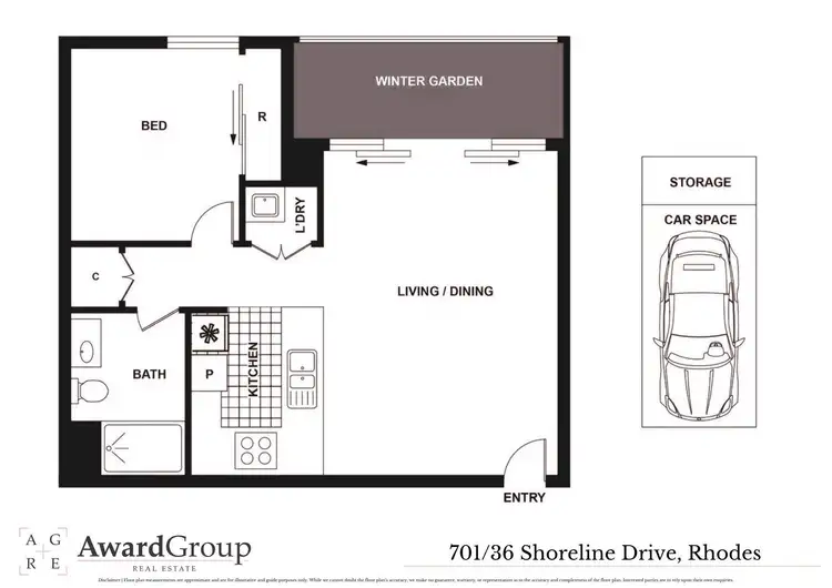 Floorplan of Homely apartment listing, 701/36 Shoreline Drive, Rhodes NSW 2138