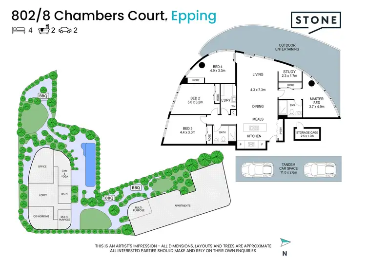 Floorplan of Homely apartment listing, 802/8 Chambers Court, Epping NSW 2121