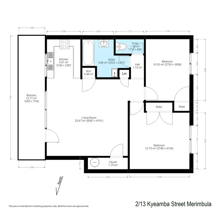 Floorplan of Homely unit listing, 2/13 Kyeamba Street, Merimbula NSW 2548