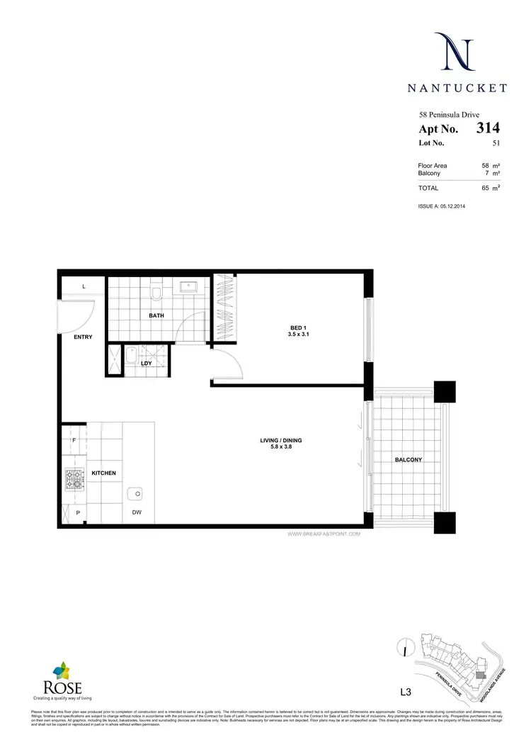 Floorplan of Homely apartment listing, 314/58 Peninsula Drive, Breakfast Point NSW 2137