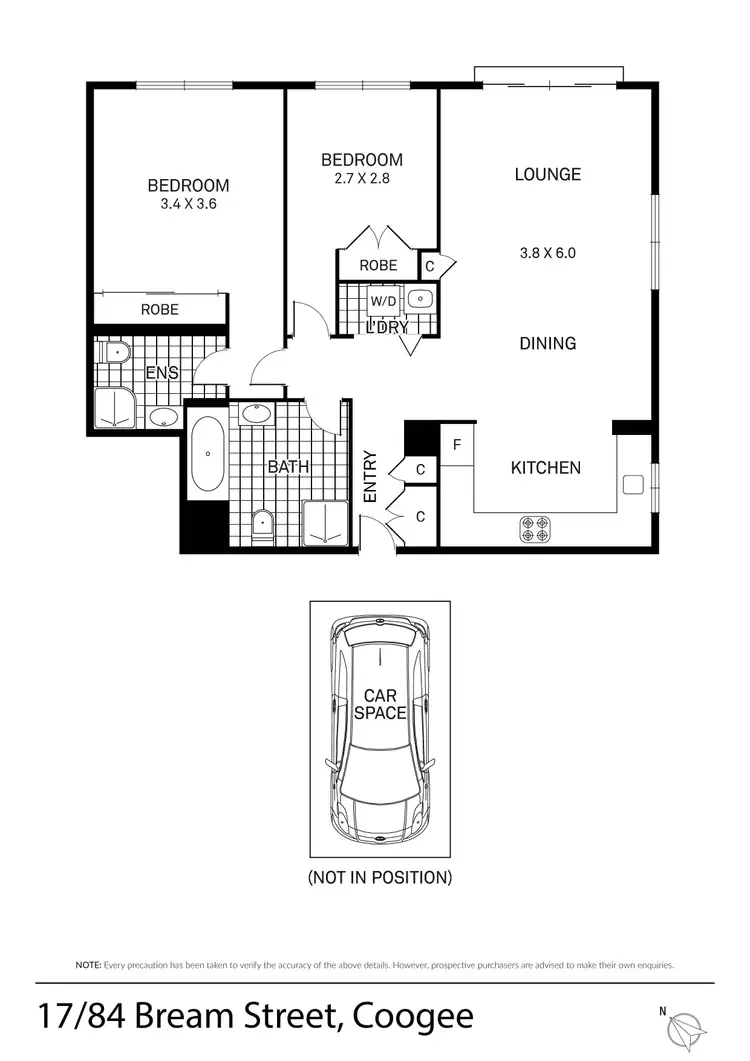 Floorplan of Homely apartment listing, 17/84 Bream Street, Coogee NSW 2034
