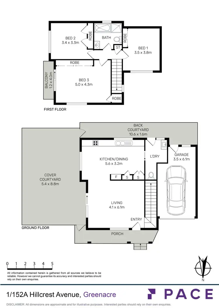 Floorplan of Homely townhouse listing, 1/152A Hillcrest Avenue, Greenacre NSW 2190