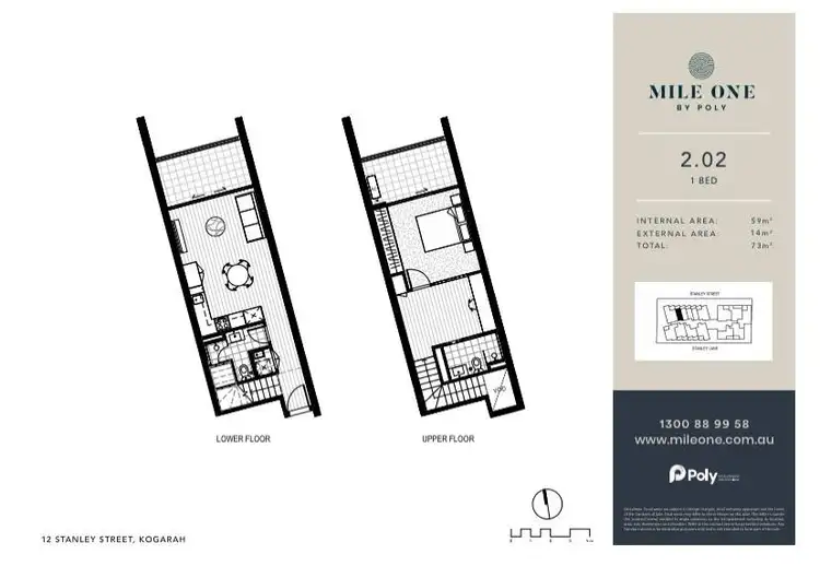 Floorplan of Homely apartment listing, 202/12 Stanley Street, Kogarah NSW 2217