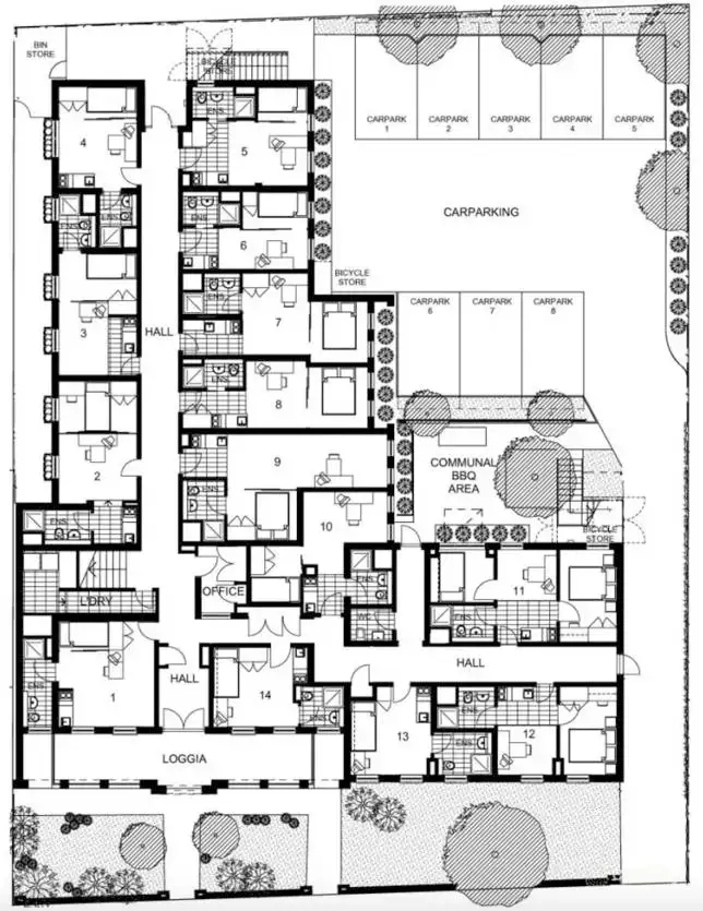 Floorplan of Homely studio listing, 13/1-5 Donald Street, Prahran VIC 3181