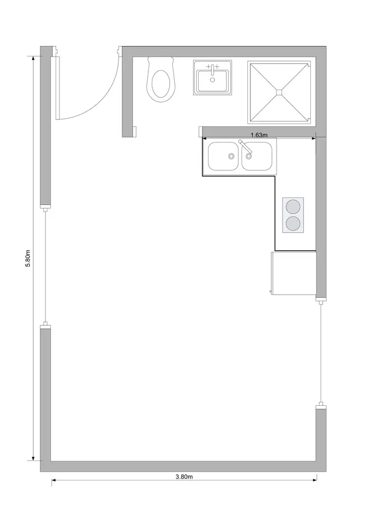 Floorplan of Homely studio listing, 7A Favell Street, Toongabbie NSW 2146