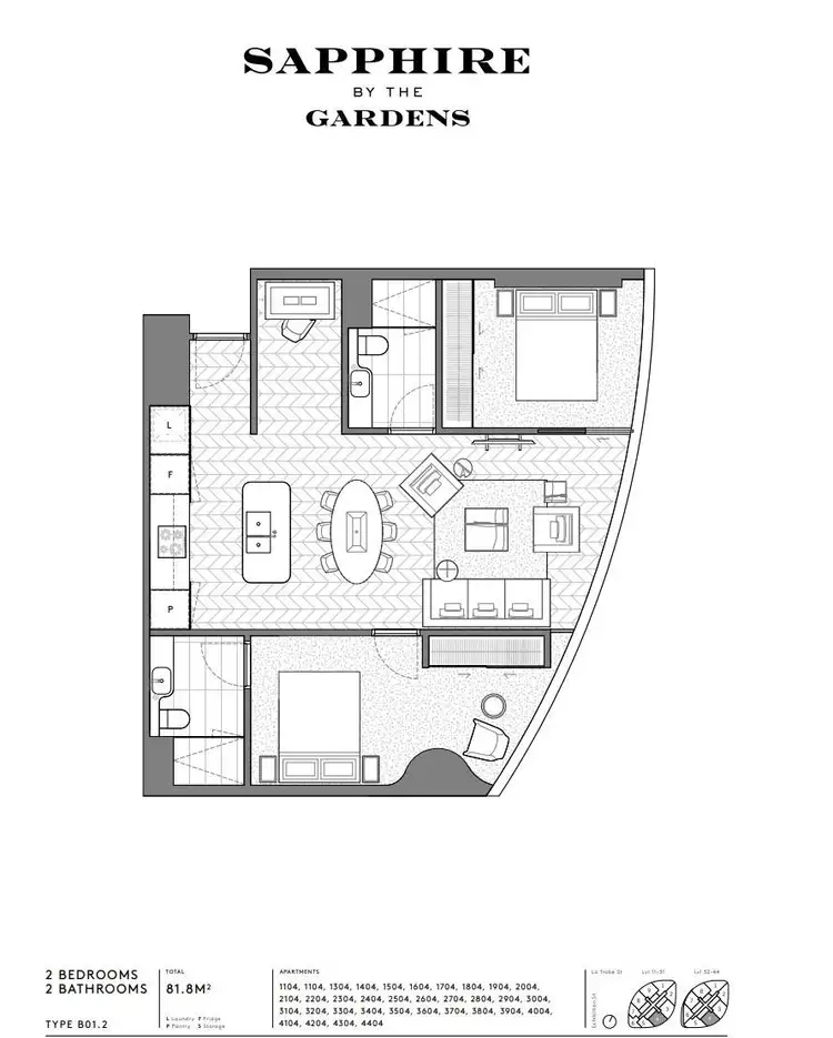 Floorplan of Homely apartment listing, 2604/63 La Trobe Street, Melbourne VIC 3000