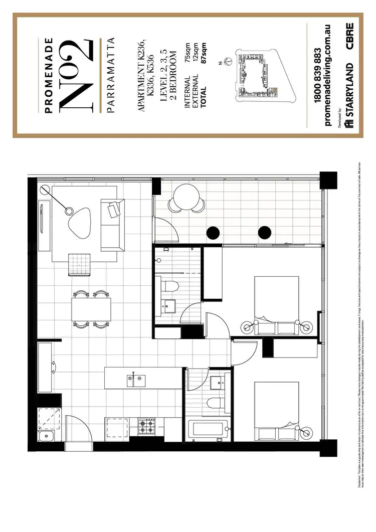 Floorplan of Homely apartment listing, 236/2K Morton Street, Parramatta NSW 2150