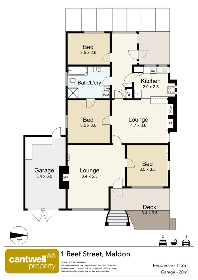 Floorplan of Homely house listing, 1 Reef Street, Maldon VIC 3463