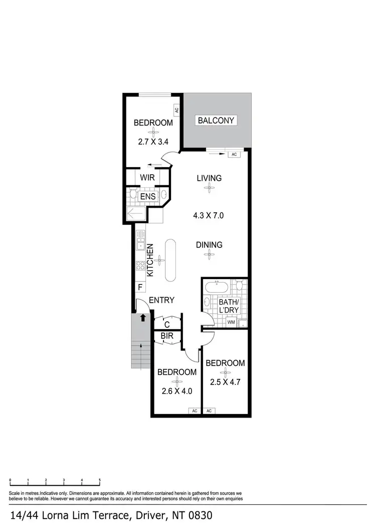 Floorplan of Homely unit listing, 14/44 Lorna Lim Terrace, Driver NT 830
