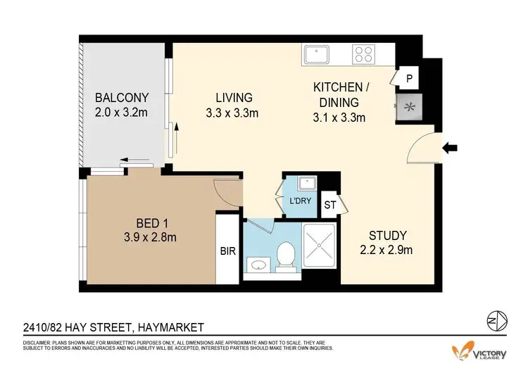 Floorplan of Homely apartment listing, 2410/82 Hay Street, Haymarket NSW 2000