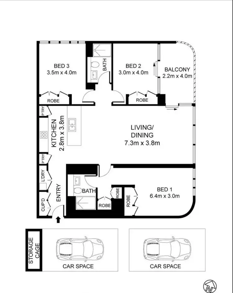 Floorplan of Homely apartment listing, C1203/21 Dunkerley Place, Waterloo NSW 2017