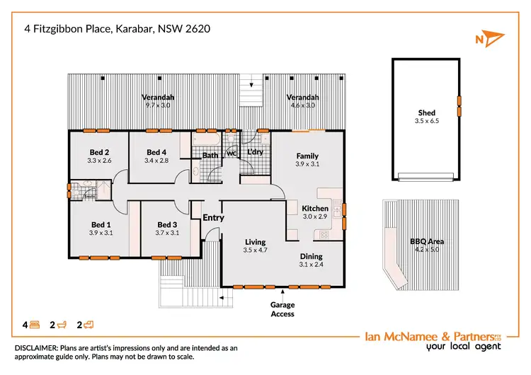 Floorplan of Homely house listing, 4 Fitzgibbon Place, Queanbeyan NSW 2620