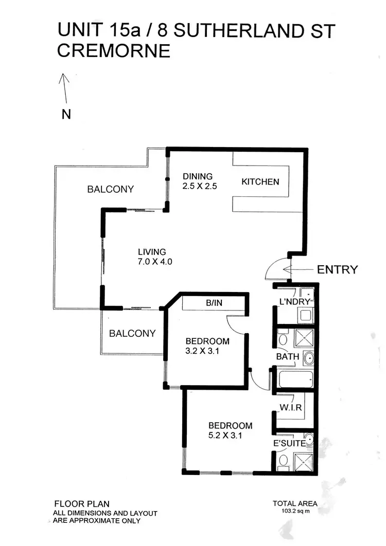 Floorplan of Homely apartment listing, 15a/8 Sutherland Street, Cremorne NSW 2090