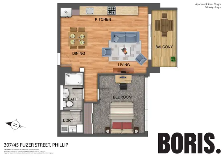 Floorplan of Homely apartment listing, 307/45 Furzer Street, Phillip ACT 2606