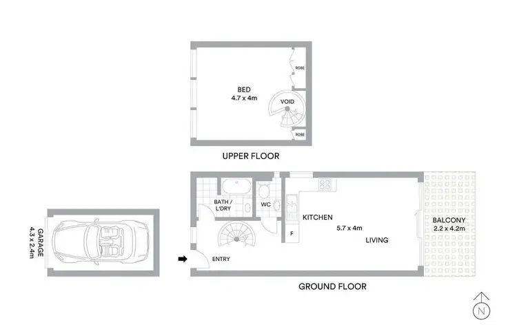 Floorplan of Homely unit listing, 1/58 Pacific Drive, Port Macquarie NSW 2444