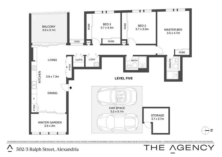 Floorplan of Homely apartment listing, 502/3 Ralph Street, Alexandria NSW 2015