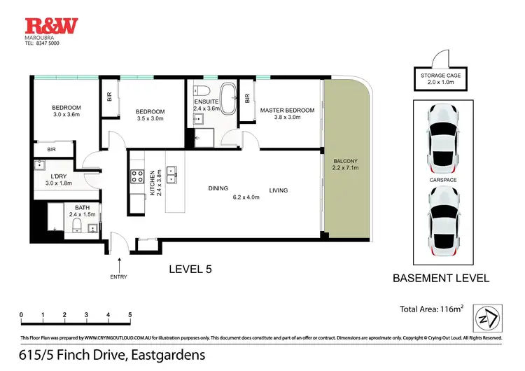 Floorplan of Homely apartment listing, 615/5 Finch Drive, Eastgardens NSW 2036