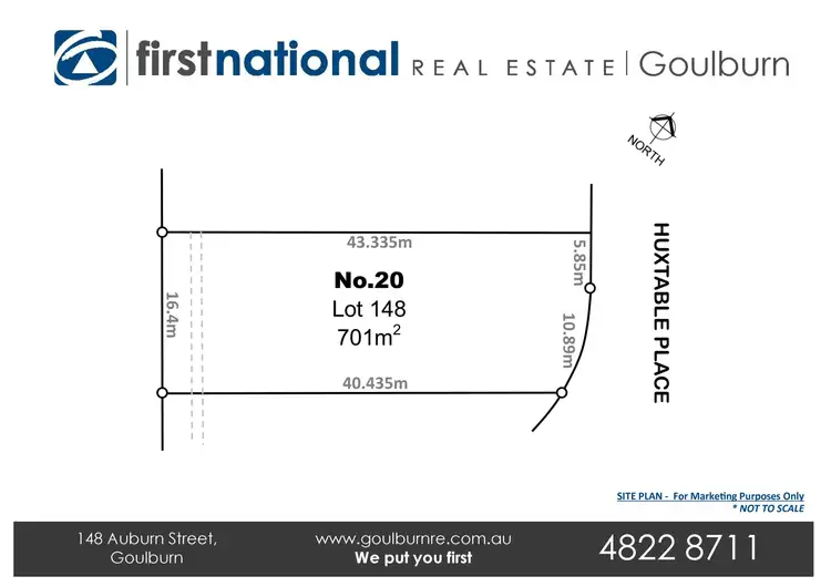 Floorplan of Homely land listing, 20 Huxtable Place, Goulburn NSW 2580