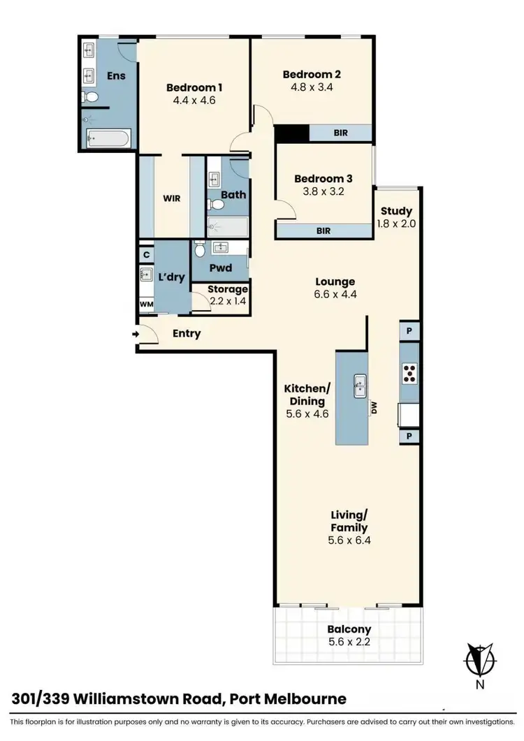 Floorplan of Homely apartment listing, 201/339 Williamstown Road, Port Melbourne VIC 3207