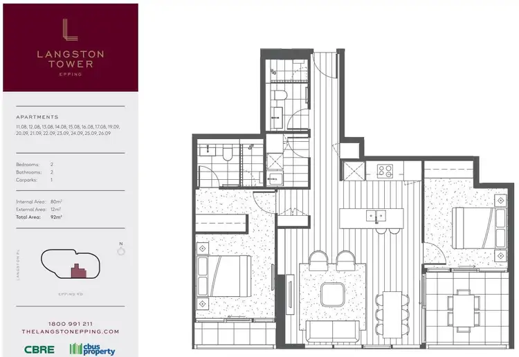 Floorplan of Homely apartment listing, 2109/22 Langston Place, Epping NSW 2121