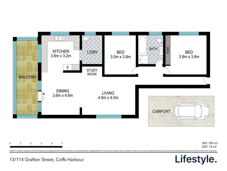 Floorplan of Homely unit listing, 13/114 Grafton Street, Coffs Harbour NSW 2450