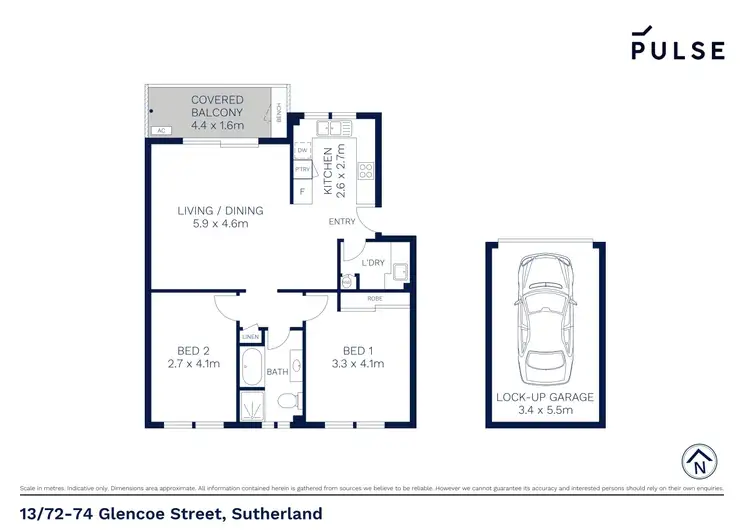 Floorplan of Homely unit listing, 13/72-74 Glencoe Street, Sutherland NSW 2232