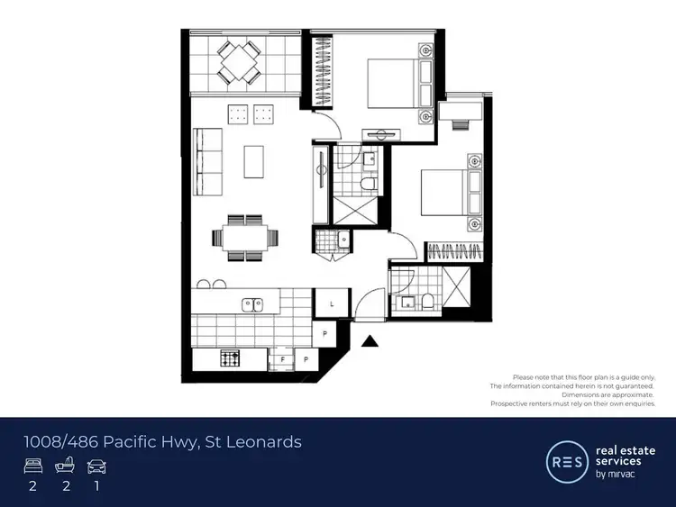 Floorplan of Homely apartment listing, 1008/486 Pacific Highway, St Leonards NSW 2065