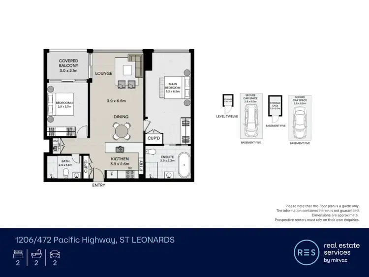 Floorplan of Homely apartment listing, 1206/472 Pacific Highway, St Leonards NSW 2065