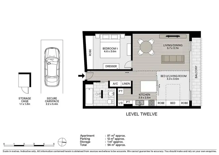 Floorplan of Homely apartment listing, 1202/1-15 Francis Street, Darlinghurst NSW 2010