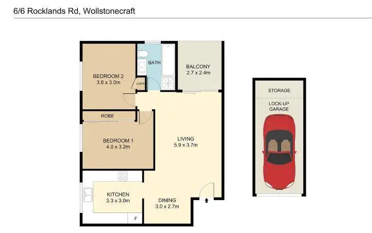 Floorplan of Homely apartment listing, 6/6 Rocklands Road, Wollstonecraft NSW 2065