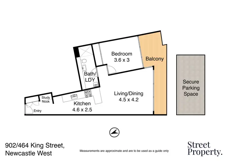 Floorplan of Homely apartment listing, 902/464 King Street, Newcastle West NSW 2302